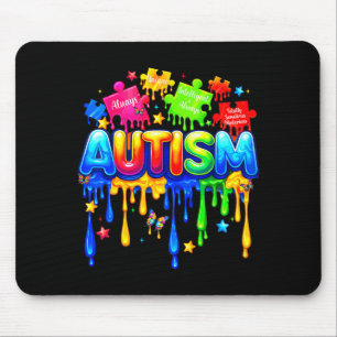 Tropfendes Tropfen-Puzzle Autismus-Bewusstsein Män Mousepad