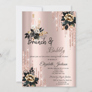 Tropfens Black Rose Brunch & Bubbly Brautparty Einladung