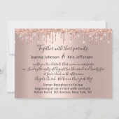 Tropfens Black Spark Wedding Bridal Rose Gold Einladung (Rückseite)