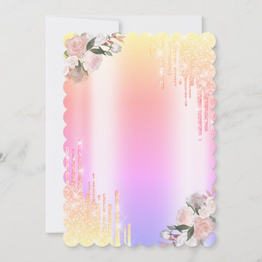 Tropfens Brunch & Bubbly Ombre Brautparty Einladung (Rückseite)