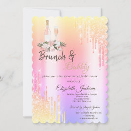 Tropfens Brunch & Bubbly Ombre Brautparty Einladung