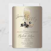 Tropfens Glass Black Rose Champagne Brunch & Bubbl Einladung (Vorderseite)