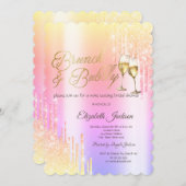 Tropfens Glass Brunch & Bubbly Ombre Brautparty Einladung (Vorne/Hinten)