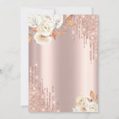 Tropfens Pearls Prosecco Boho Rose Brautparty Einladung (Rückseite)