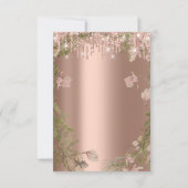 Tropfens Rose Bridal Wedding Wreath Woodland Fern Einladung (Rückseite)
