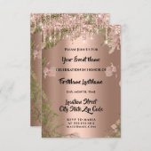 Tropfens Rose Bridal Wedding Wreath Woodland Fern Einladung (Vorne/Hinten)