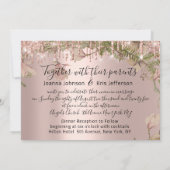 Tropfens Spark Wedding Bridal Rose Florals Minze Einladung (Rückseite)