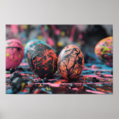 Tropffarbe Ostereier Poster (Vorne)