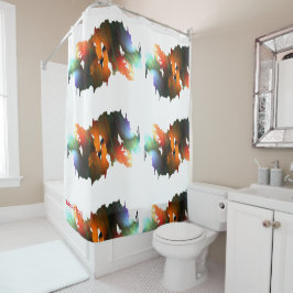 Tropffarbe und Pinsel Duschvorhang