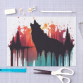 Tropffarben der Wind-Howling-Wolf-Dekoupage Seidenpapier (Handwerk)