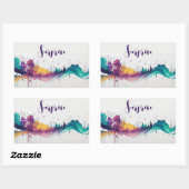 Tropffarbene Landschaft Rechteckiger Aufkleber (Blatt)