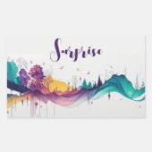 Tropffarbene Landschaft Rechteckiger Aufkleber (Vorderseite)