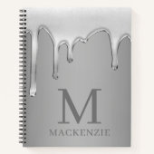 Tropfflüssiges Metallisches Chrome Monogramm Notizblock (Vorderseite)