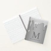 Tropfflüssiges Metallisches Chrome Monogramm Notizblock (Innenseite)