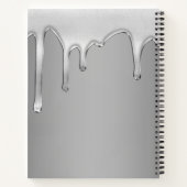 Tropfflüssiges Metallisches Chrome Monogramm Notizblock (Rückseite)