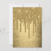 Tropfgold-Glitzer | Champagne Melt Quinceanera Einladung (Rückseite)