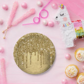 Tropfgold-Glitzer | Luxe Imitats Metallic Sparkle Pappteller (Party)