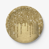 Tropfgold-Glitzer | Luxe Imitats Metallic Sparkle Pappteller (Vorderseite)