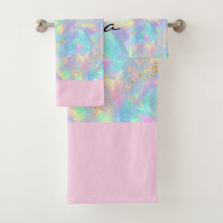 Tropfisch irisierender Opal-Marmor schimmerndes Go Badhandtuch Set