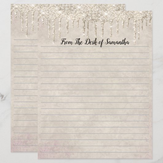 Tropfkohl Glitzer Champagner-Konfektionierung (Vorne/Hinten)