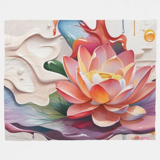 Tropflotus Art Fleecedecke (Vorderseite (Horizontal))