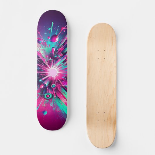 Tropfneon-Paint-Muster Skateboard (Vorderseite)