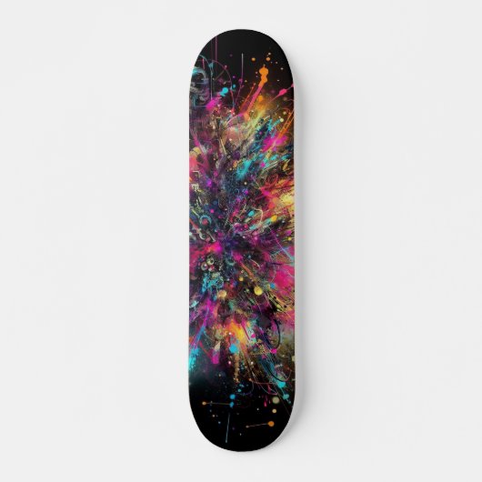 Tropfneon-Paint-Muster Skateboard (Vorne)