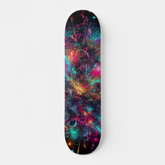 Tropfneon-Paint-Muster Skateboard (Vorne)