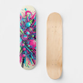 Tropfneon-Paint-Muster Skateboard (Vorderseite)