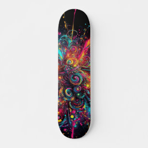 Tropfneon-Paint-Muster Skateboard