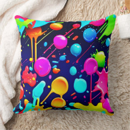 Tropfneonfarben Ästhetik Kissen