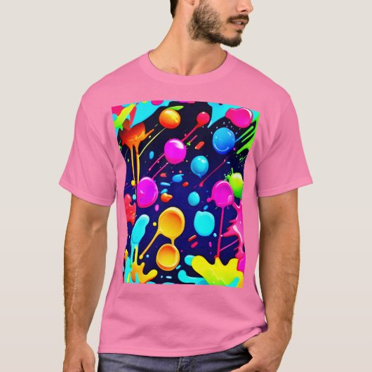 Tropfneonfarben Ästhetik T-Shirt (Vorderseite)