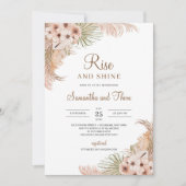 Tropfpalme Pampas Gras Blush Rose Rise und Shine Einladung (Vorderseite)