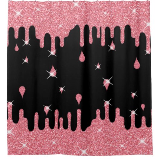 Tropfrosa Glitzer-Effekt und Glitzern Duschvorhang (Vorderseite)