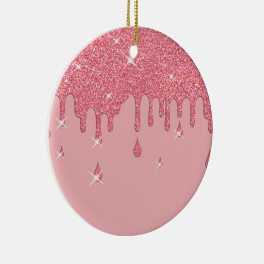 Tropfrosa Glitzer-Effekt und Glitzern Keramik Ornament (Rechts)