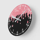 Tropfrosa Glitzer-Effekt und Glitzern Runde Wanduhr (Winkel)