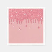 Tropfrosa Glitzer-Effekt und Glitzern Serviette (Vorderseite)