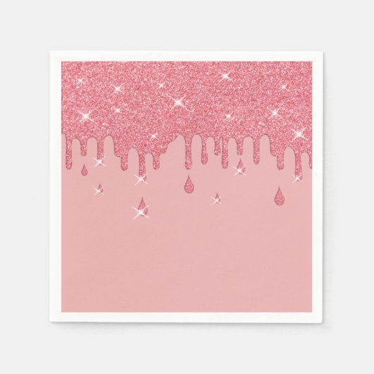 Tropfrosa Glitzer-Effekt und Glitzern Serviette (Vorderseite)