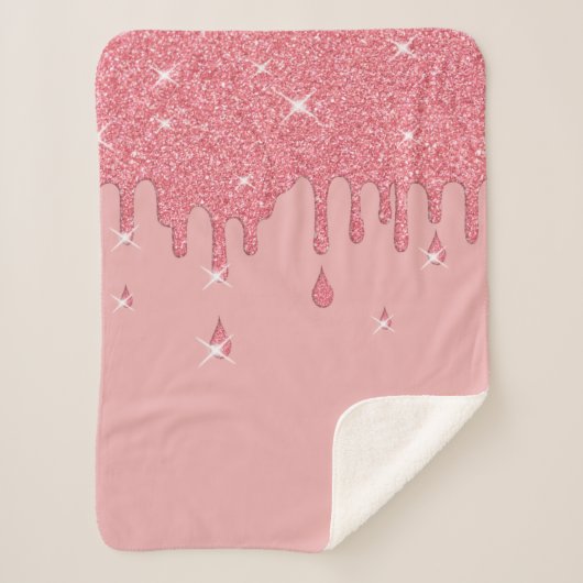 Tropfrosa Glitzer-Effekt und Glitzern Sherpadecke (Vorderseite)