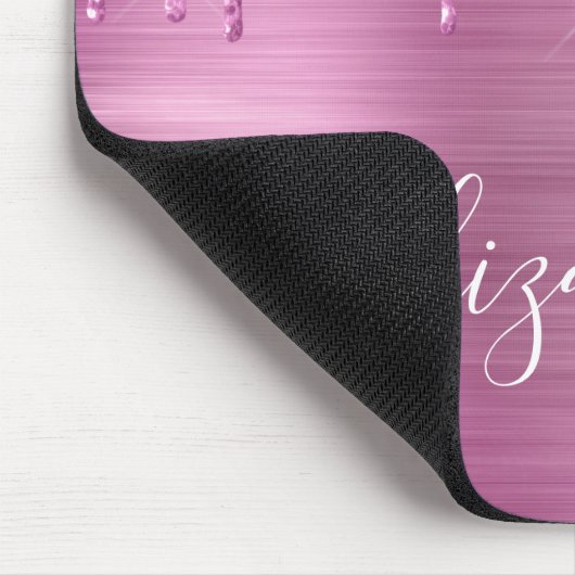 Tropfrosa Glitzer Monogram Maus Pad Mousepad (Ecke)