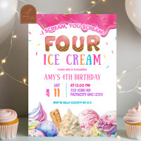 Tropfrosa Schrei FOUR Ice Cream Geburtstagsparty