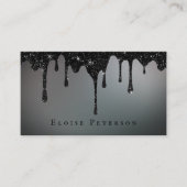 Tropfschwarzer Glitzer Visitenkarte (Vorderseite)
