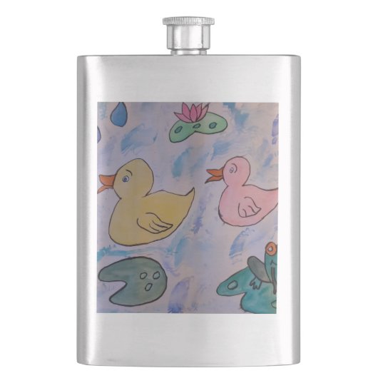 Tropfseile auf dem Ducklings Classic Flask Flachmann (Vorderseite)
