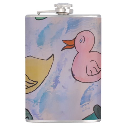 Tropfseile auf Ducklings Vinyl Wrapped Flask Flachmann (Vorderseite)