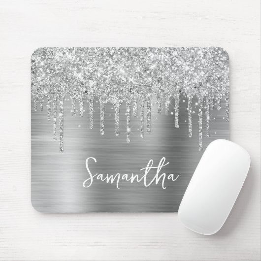 Tropfsilber-Glitzer Mousepad (Mit Mouse)