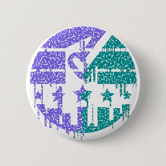 Tropfspekeln - Farbenfrohe Konvergenz Button (Vorderseite)