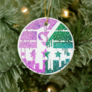 Tropfspekeln - Farbenfrohe Konvergenz Keramik Ornament