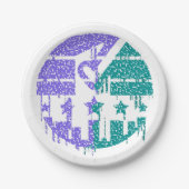 Tropfspekeln - Farbenfrohe Konvergenz Pappteller (Vorderseite)