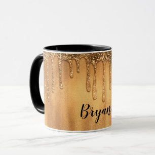 Tropft in Gold Honig Glitter Hübsche Tropfen Tasse