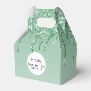 Tropfwein Glitzer Sweet 16 Mint Green Party Trendy Geschenkschachtel